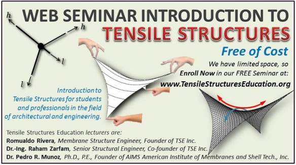 tensile structures, Romualdo Rivera, Dr. Raham Zarfam, Dr. Pedro Munoz, membrane structures, form finding